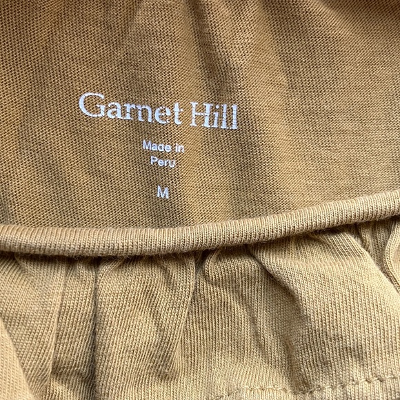 Garnet Hill M Olive Green Ruffle Long-Sleeved Top - Picture 5 of 6